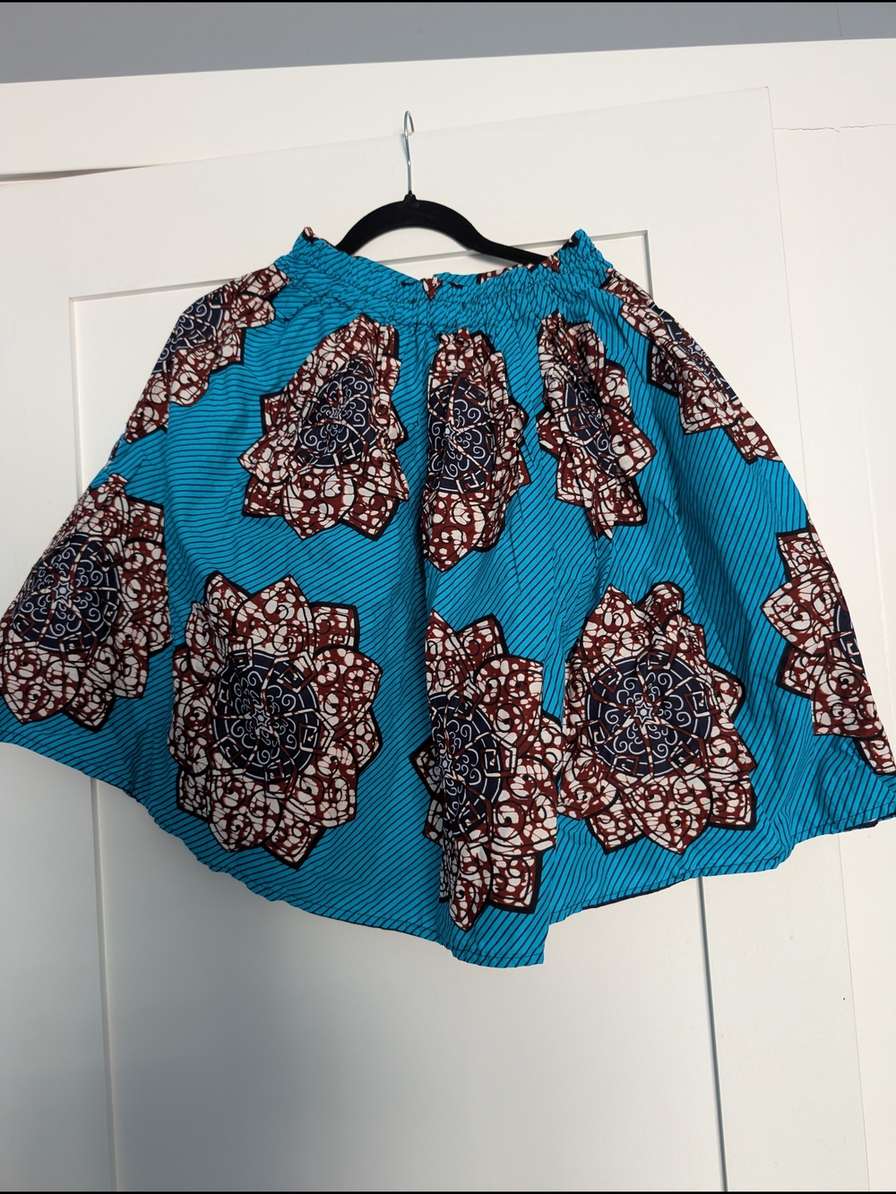 Blue Patterned A-Line Women's Skirt